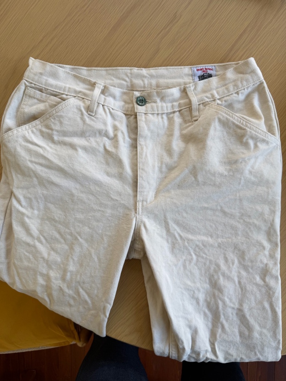 Left Field NYC Work Uniform Cream Pant